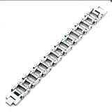 Stainless Steel Long Bar Motorcycle Chain Bracelet