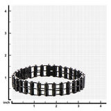 Men's Stainles Steel Black IP Double Motor Chain Design Bracelet
