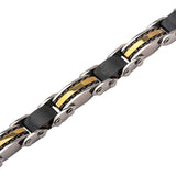 Double Sided Steel Black & Gold IP Bracelet