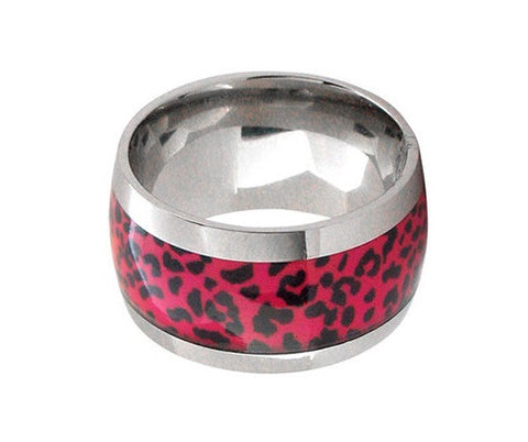 Fuschia & Black Animal Print Set in Stainless Steel Frame