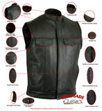 RC188 Upgraded Style Gun Pockets, Hidden 10'' Gun Metal Zipper, Side