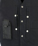 RC905BK Men's Single Back Panel Concealed Carry Denim Vest