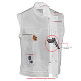 RC189A Concealed Snap Closure, Milled Cowhide, Scoop Collar & Hidden