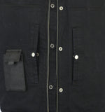 RC991 Men's Black Denim Single Panel Concealment Vest W/Leather