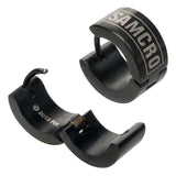 Sons Of Anarchy Stainless Steel IP Black "SAMCRO" Huggies Earrings