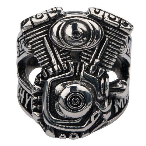 V-Twin Men of Mayhem Engine Stainless Steel Ring