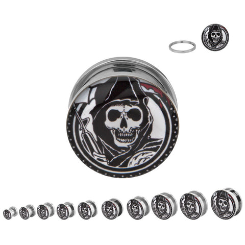 Sons Of Anarchy Reaper Screw Fit Steel Plugs