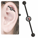 Sons Of Anarchy "A" SAMCRO Anodized Titanium Industrial Barbell