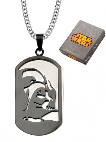 Stainless Steel Darth Vader Layer Dog Tag Pendant with 24" Chain