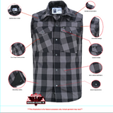 Gray Champ Men’s Gray Black Sleeveless Flannel