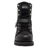 9146M Men's 6" YKK Zipper Black Biker Boot