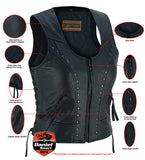 DS241 Women's Lightweight Vest with Rivets Detailing