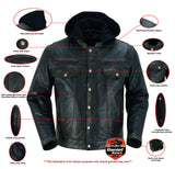 DS782 Men's Lightweight Drum Dyed Distressed Naked Lambskin Jacket