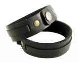 PV3206BLK Black Layered Leather Strap Bracelet