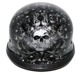 H81 Novelty German Grey Skull Gloss Black - Non DOT