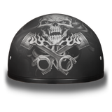 D6-PS D.O.T. DAYTONA SKULL CAP - W/ PISTONS SKULL