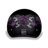 D6-PR D.O.T. DAYTONA SKULL CAP - W/ PURPLE ROSE