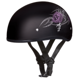 D6-PR D.O.T. DAYTONA SKULL CAP - W/ PURPLE ROSE