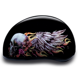 D6-SKW D.O.T. DAYTONA SKULL CAP - W/ SKULL WINGS