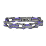 VJ1108 Two Tone Silver/Purple W/White Crystal Centers