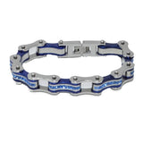 VJ1110 Two Tone Silver/Candy Blue W/Blue Crystal Centers