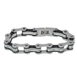 VJ1116 Two Tone Silver/Black W/White Crystal Centers