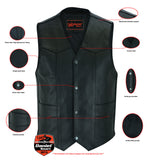 DS110 Traditional Single Back Panel Concealed Carry Vest