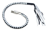 GBW204 Leather Biker Whip-White/Black