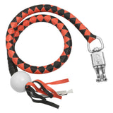 GBW209B Leather Biker Whip-Orange/Black W / White Pool Ball