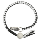 GBW212B Leather Biker Whip-White/black W / White Pool Ball