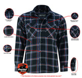 DS4680 Flannel Shirt - Black, Red and Blue