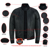 Stalwart Men's Fashion Leather Bomber Jacket