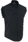 DM6001 Men's Black Lightweight Sleeveless Denim Shirt