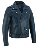 Moonlight Women's Navy Blue Fashion Leather Jacket