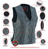 DS205V Women's Gray Single Back Panel Concealed Carry Vest