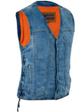 DM905BU    Men's Single Back Panel Concealed Carry Denim Vest