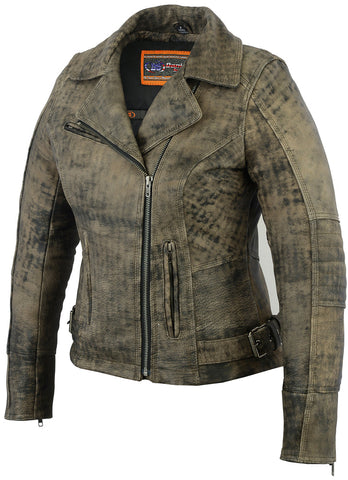 DS836 Women's Updated Stylish Antique Brown M/C Jacket