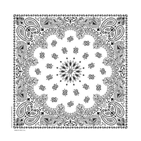 BD2504 Bandana Paisley White