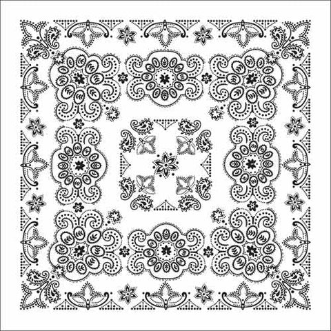 BD2506 Bandana Texas Paisley White [27" x27"]