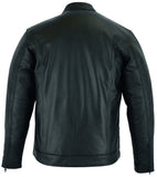 DS788 Men's Full Cut Leather Shirt with Zipper/Snap Front