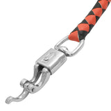 GBW209B Leather Biker Whip-Orange/Black W / White Pool Ball