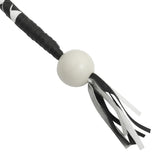 GBW212B Leather Biker Whip-White/black W / White Pool Ball