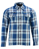 DS4673 Armored Flannel Shirt - Blue, White & Maroon