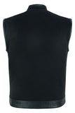 DS685 Canvas Material Single Back Panel Concealment Vest W/Leather Trimming