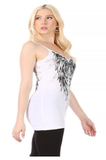 2241 WHITE V-Neck Spaghetti Strap Top