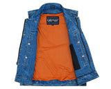 DM970BU Snap Front Denim Vest- Blue