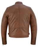 Copper Slayer Men's Sheepskin Leather Fashion Jacket with Snap Button