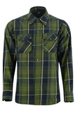 Olive Essence Men's Green Flannel Shirt