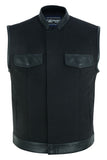 DS685 Canvas Material Single Back Panel Concealment Vest W/Leather Trimming