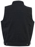 DM970BK Snap Front Denim Vest- Black